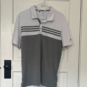 Adidas Men's Polo Shirt in Gray and White